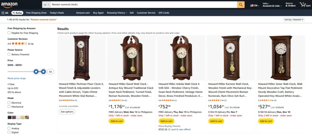Premium Selections for Roman Numeral Clock