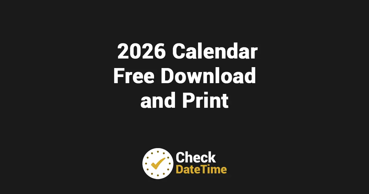 2026 Calendar Free Download and Print