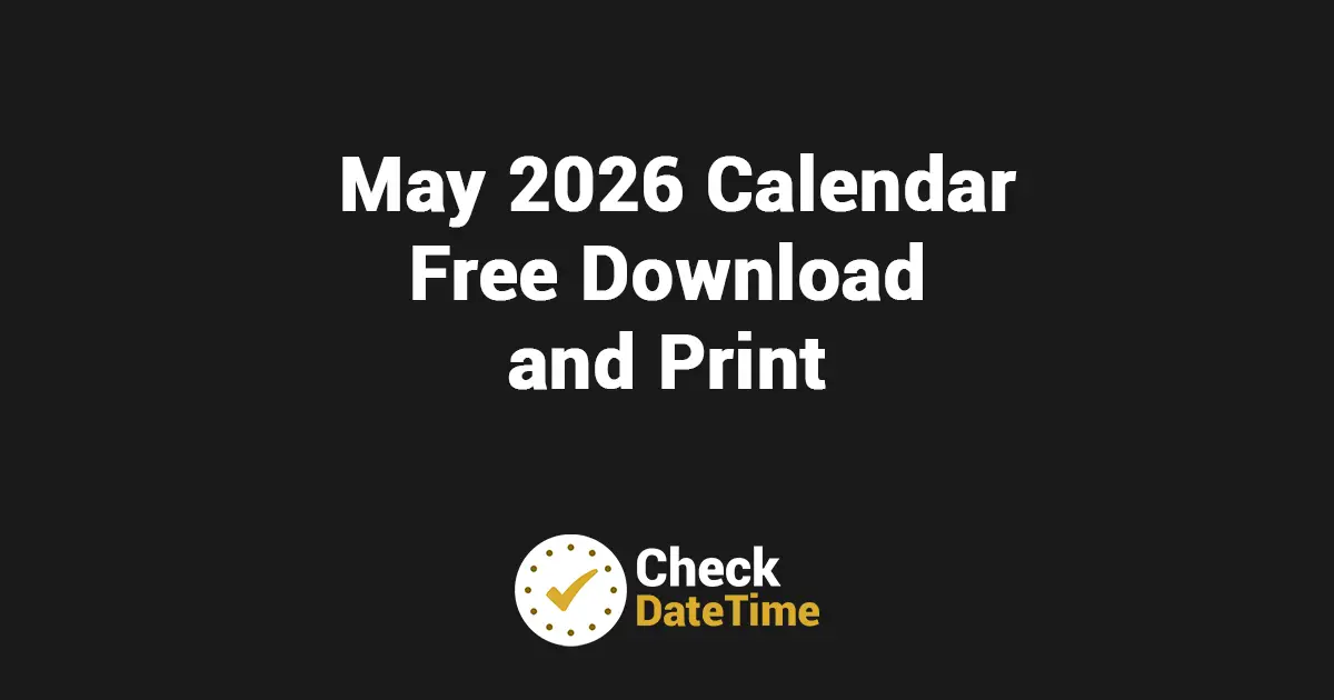 May 2026 Calendar - Free Download and Print