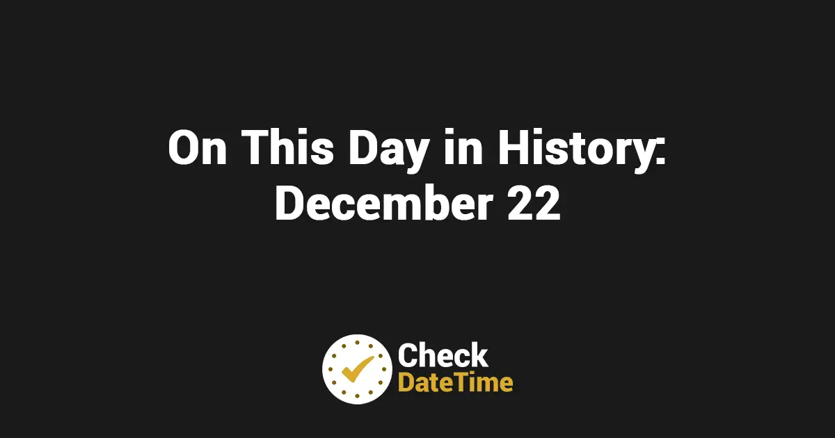 December 22 in History: Events & Facts 2026