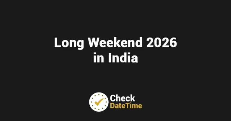 Long Weekend 2026 in India