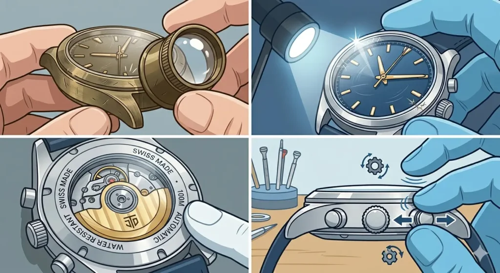 A Guide to Buying Pre-Owned Watches Safely-Examine the Case and Crystal