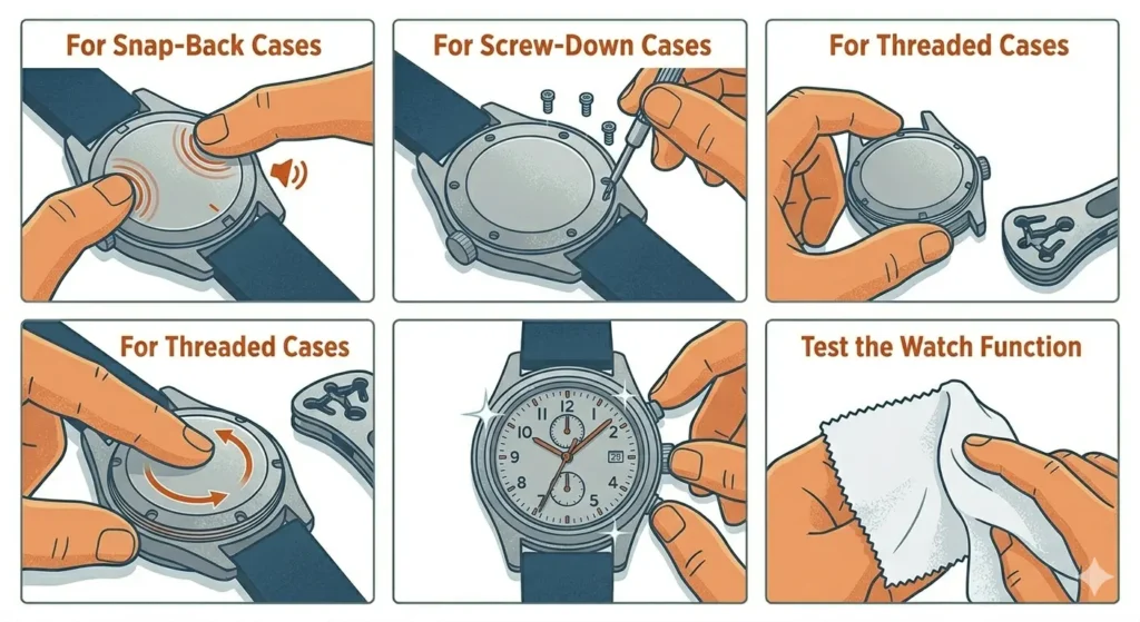 How to Change a Watch Battery-Method 7_ Close the Watch Case