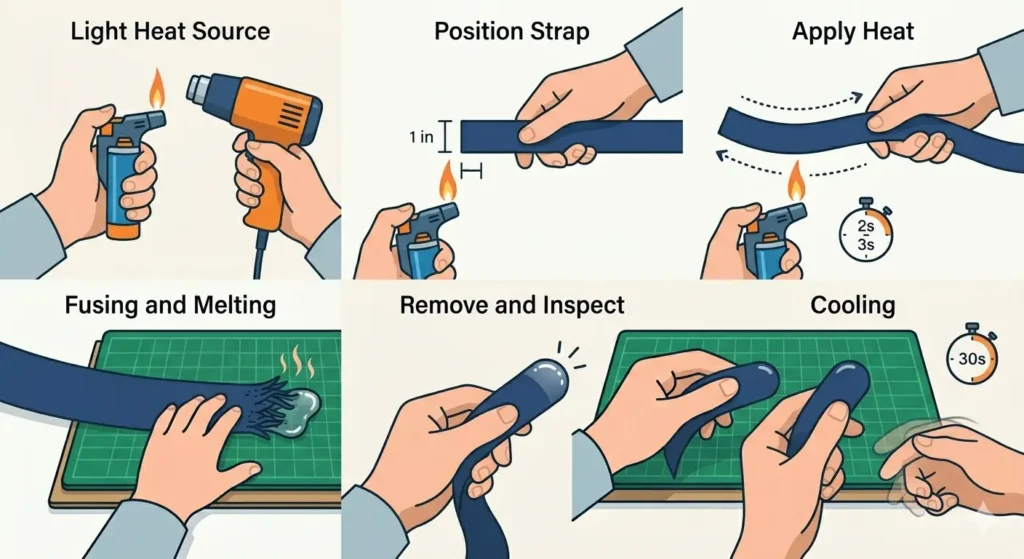 How to Cut and Seal a NATO Strap That’s Too Long-Sealing the Cut Edge
