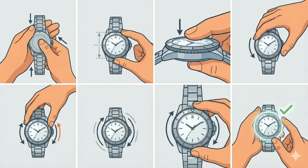 How to Fix a Stuck Watch Bezel-Method 2_ Targeted Pressure and Rotation