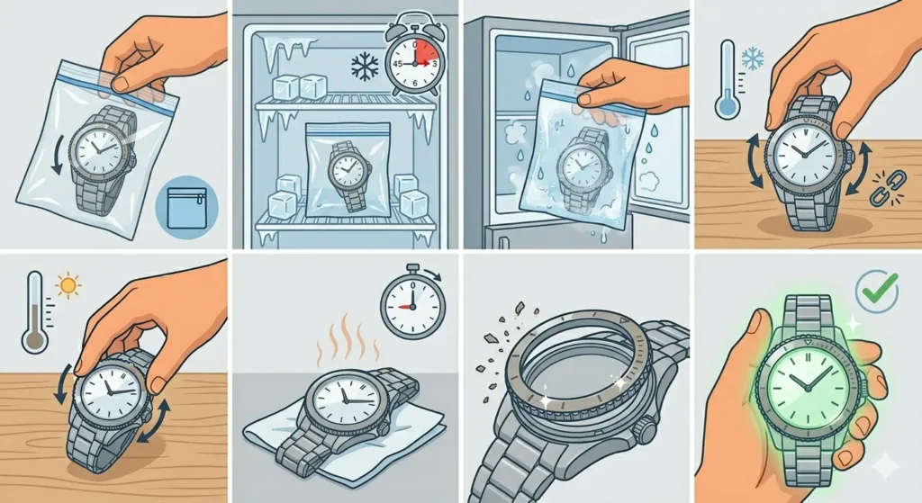 How to Fix a Stuck Watch Bezel-Method 4_ Freezer Method for Thermal Contraction