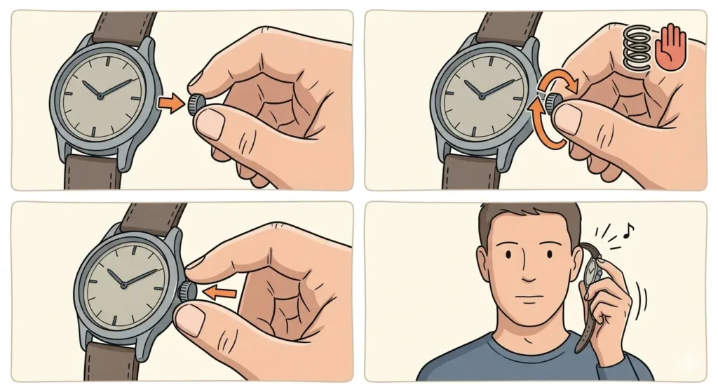 How to Fix a Watch That Stopped Running-Method 2_ Manual Winding