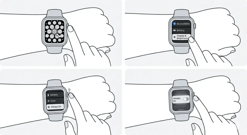 How to Get the Most Battery Life from Your Apple Watch-Disable Always-On Display