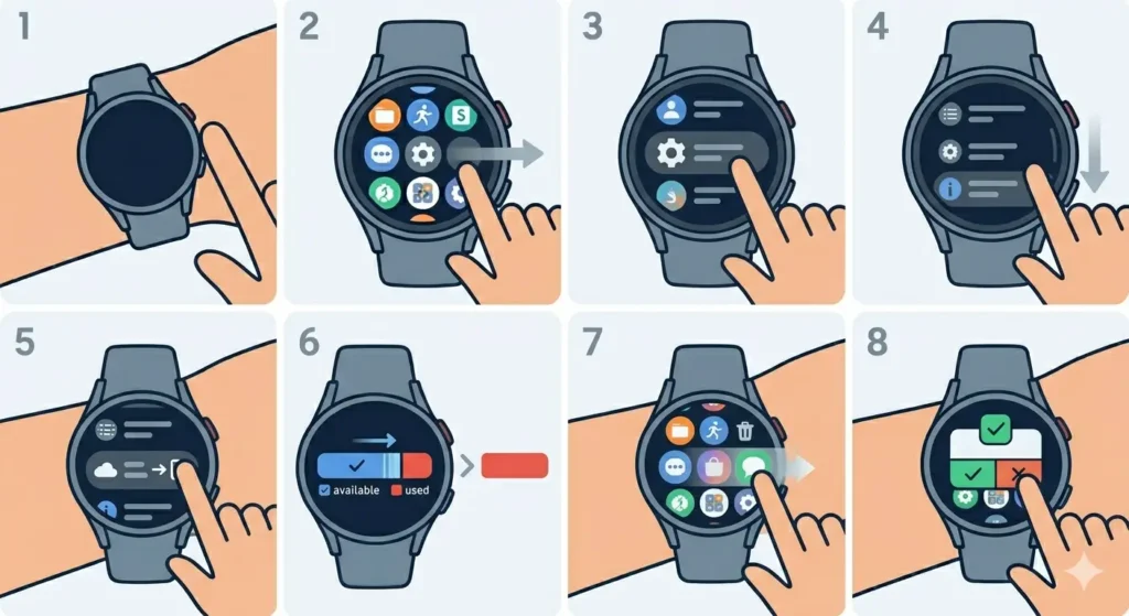 How to Install Apps on a Samsung Galaxy Watch-Checking Available Storage Space