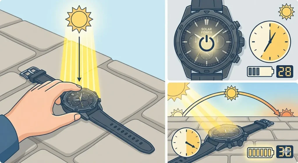 How to Jump-Start a Solar Watch (Eco-Drive & Tough Solar)-Method 1_ Outdoor Sunlight Method
