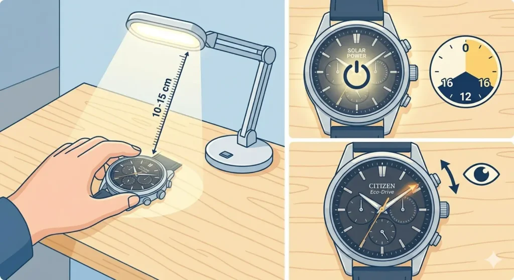How to Jump-Start a Solar Watch (Eco-Drive & Tough Solar)-Method 2_ Artificial Light Charging