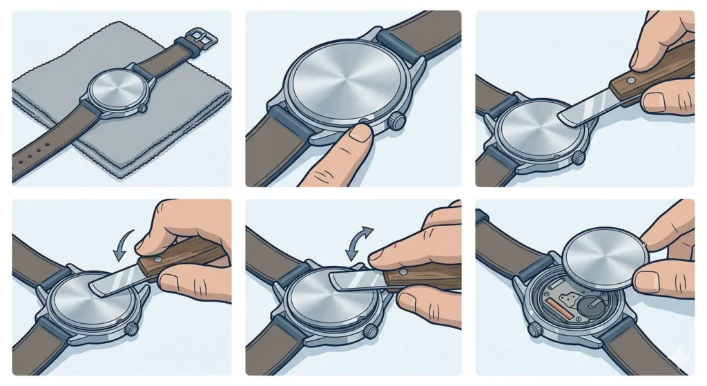 How to Open a Watch Case Back (Snap-on vs. Screw-down)-Step-by-Step Process for Snap-on Removal
