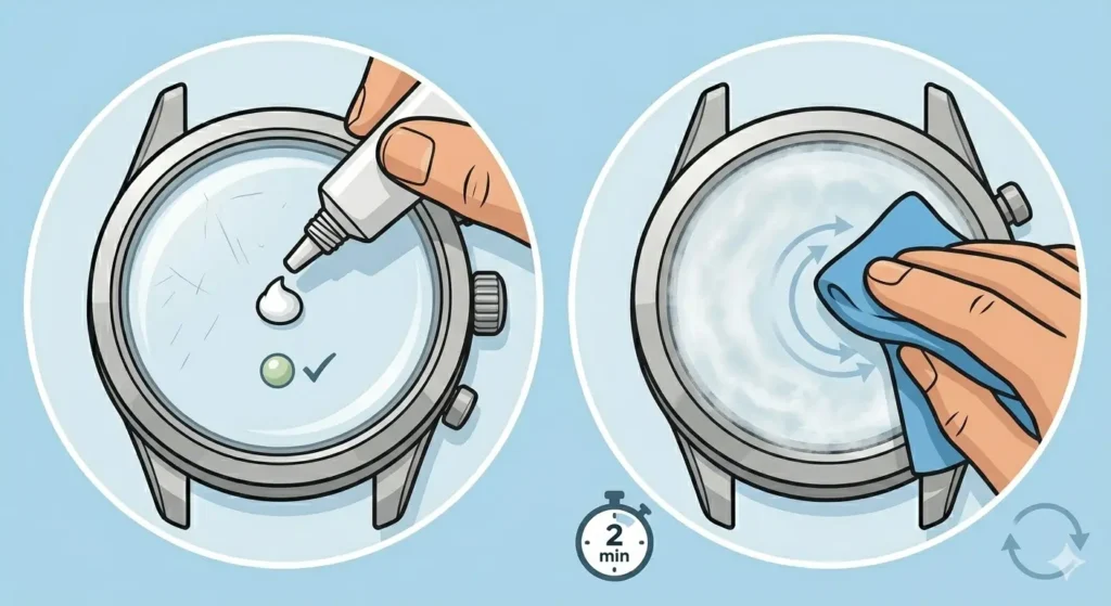 How to Polish Minor Scratches from an Acrylic Watch Crystal- Applying the Polish