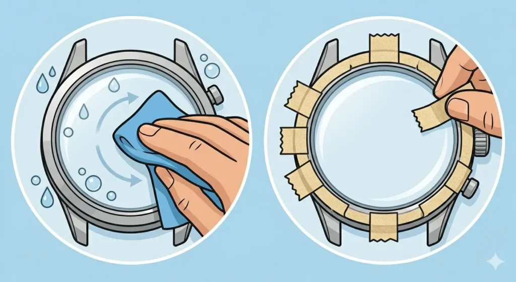 How to Polish Minor Scratches from an Acrylic Watch Crystal-Preparing the Watch