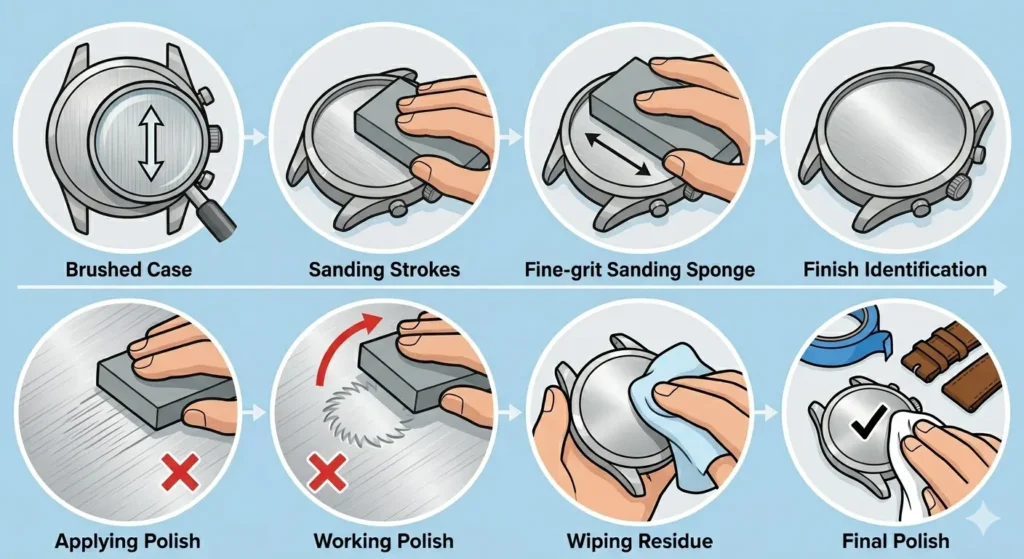 How to Polish Scratches Out of a Watch Case at Home-How to Restore a Brushed Finish