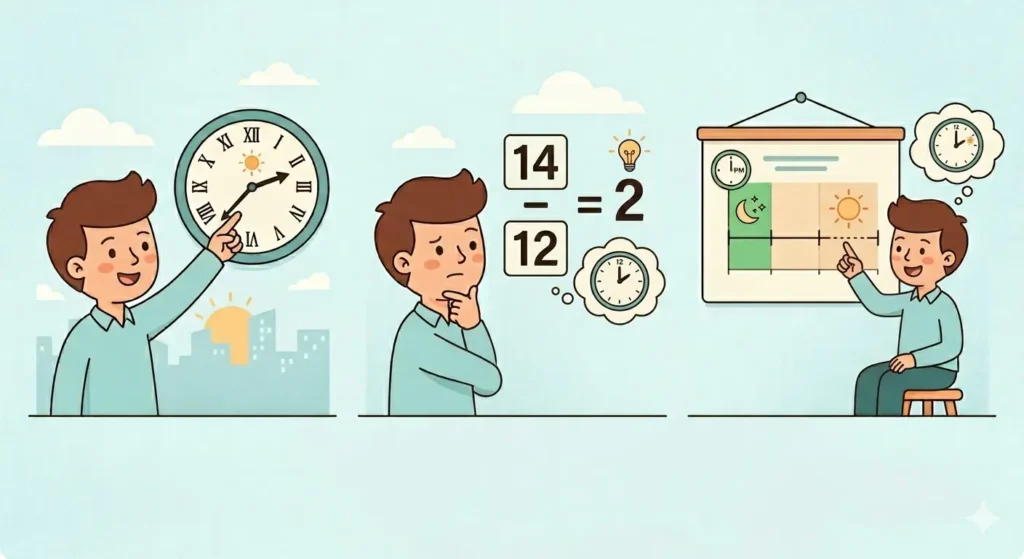 How to Read a 24-Hour Watch Dial-Reading Afternoon and Evening Hours (12_00 to 23_59)