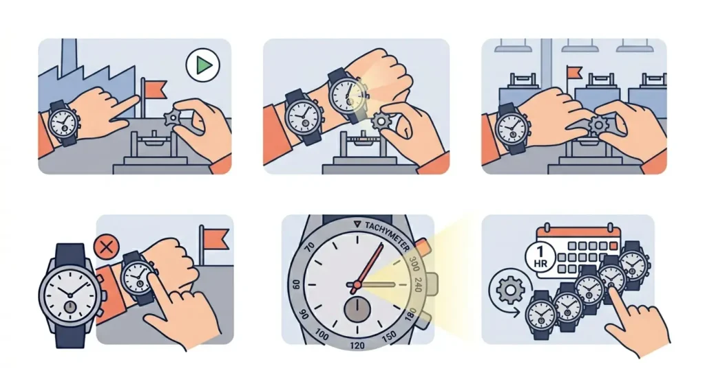How to Read a Tachymeter Scale on a Watch Bezel-Using the Tachymeter for Production Rate