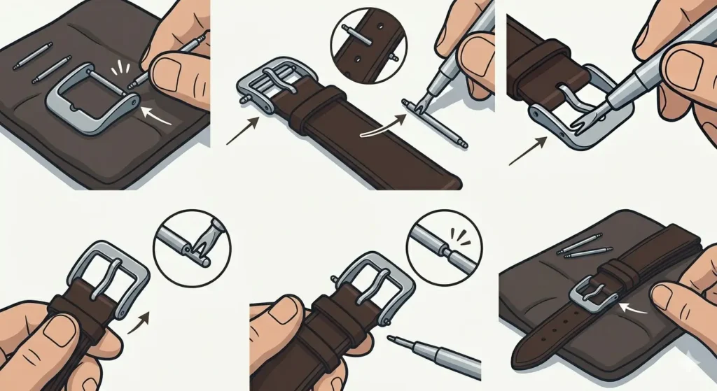 How to Replace a Watch Strap Buckle-Method 1_ Replacing a Spring Bar Buckle install