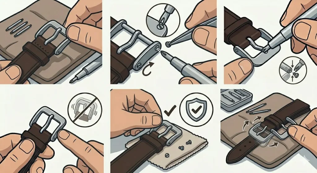 How to Replace a Watch Strap Buckle-Method 2_ Replacing a Screw-Type Buckle install