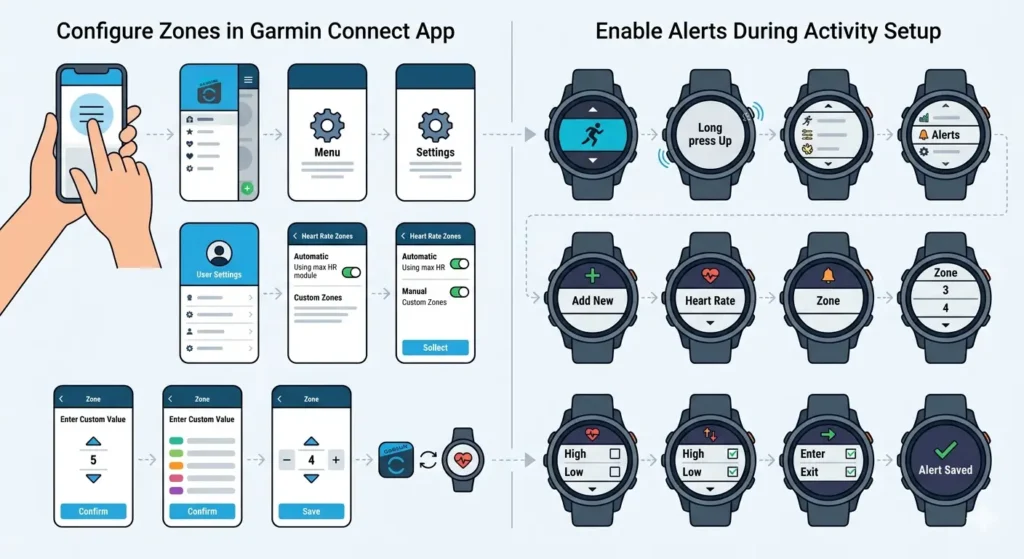 How to Set Up Heart Rate Zone Alerts on a Fitness Watch-Method 1_ Setting Up Alerts on Garmin Watches