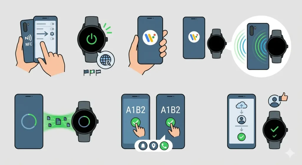 How to Set Up a Wear OS Watch with an Android Phone-Method 2_ Quick Pair Using NFC (If Available)