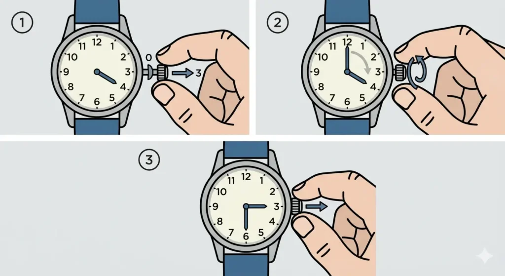 How to Set a Day-Date Complication-Method 1_ Setting the Time First