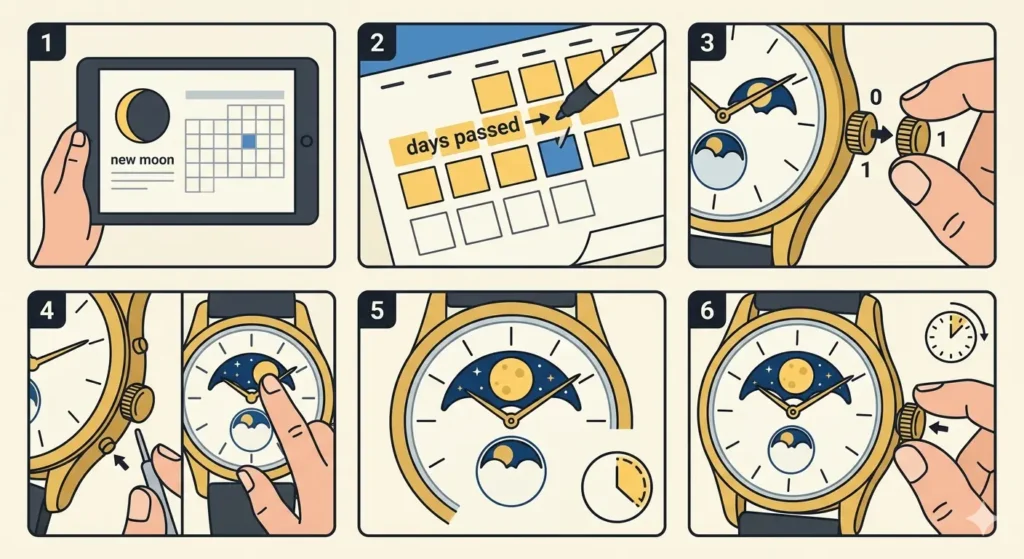 How to Set a Moon Phase Watch-Method 1_ Using the Last New Moon