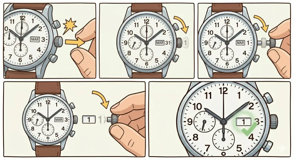 How to Set a Perpetual Calendar Watch-Configure the Date
