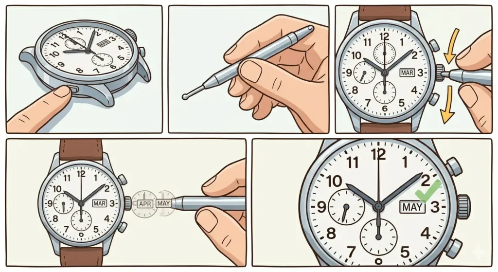 How to Set a Perpetual Calendar Watch-Set the Month Display