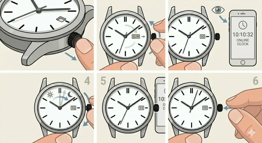 How to Set an Annual Calendar Watch-Configuring the Correct Time