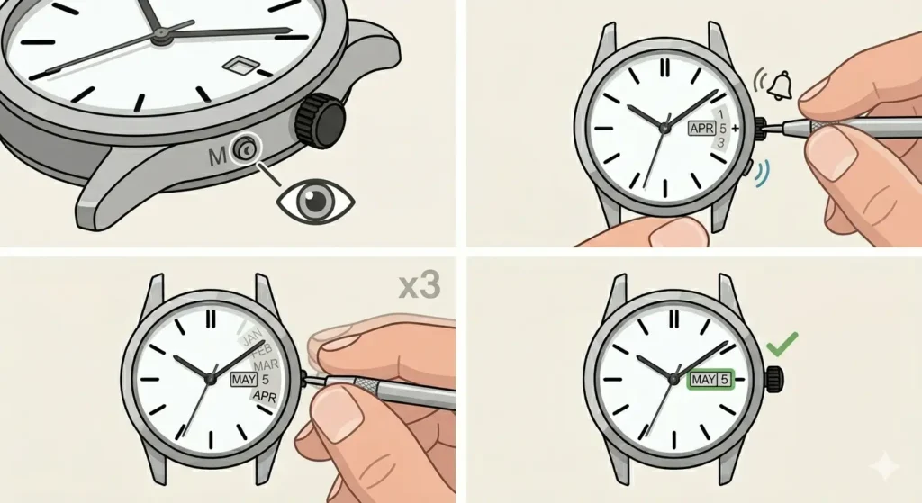 How to Set an Annual Calendar Watch-Using Dedicated Pushers