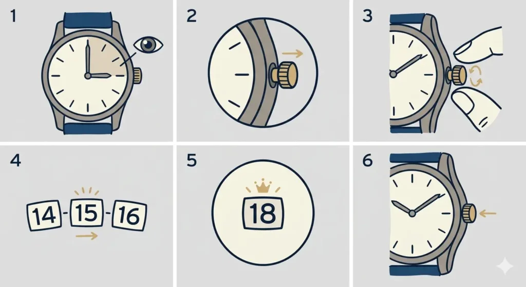 How to Set the Date on a Watch-Method 2_ Quick-Set Date Function