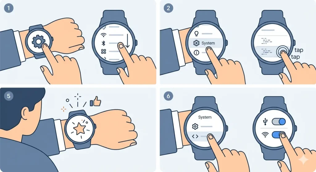 How to Sideload Apps on a Wear OS Watch-Enable Developer Options on the Wear OS Watch