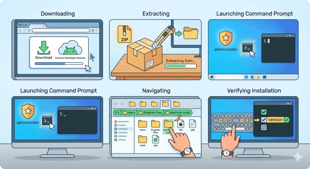 How to Sideload Apps on a Wear OS Watch-Install ADB on the Computer For Windows Users