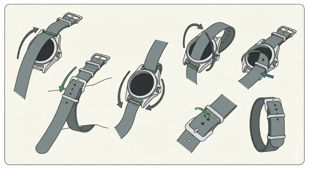 How to Size and Wear a NATO Strap-Method 1_ Traditional NATO Strap Style