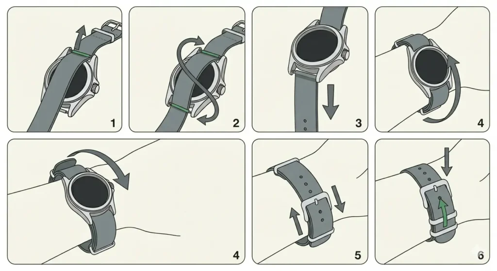 How to Size and Wear a NATO Strap-Method 3_ Hybrid Pull-Through Style