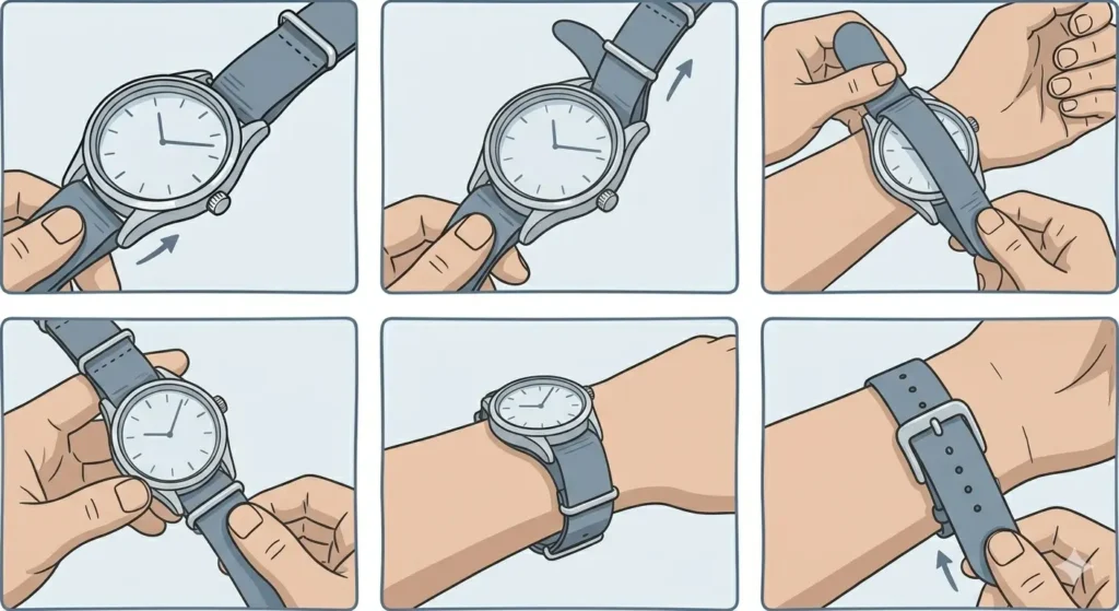 How to Size and Wear a NATO Strap-Method 4_ Reverse NATO Style