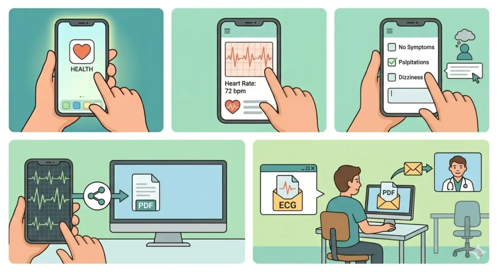 How to Use ECG on Your Smartwatch-Storing and Sharing ECG Data