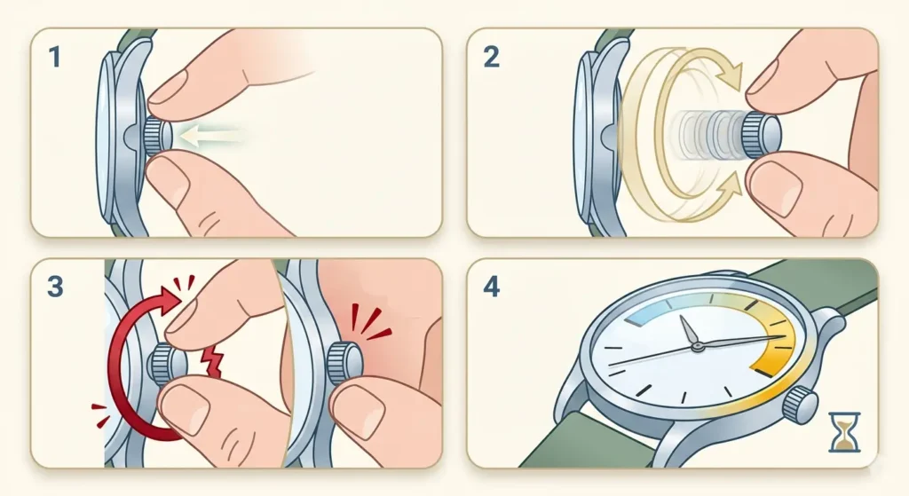 How to Use Your Watch-Manual Winding Procedure