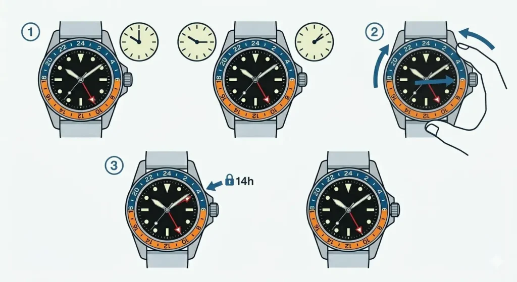 How to Use a GMT Watch-Adding a Third Time Zone Using the Rotating Bezel