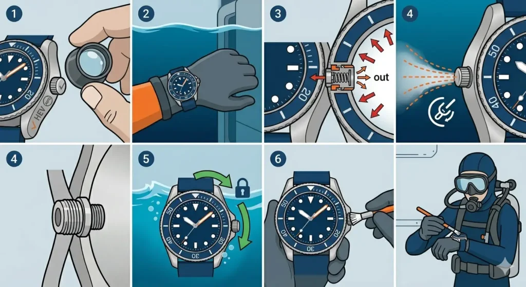 How to Use the Helium Escape Valve on a Dive Watch- Method 2: Automatic Valve Operation