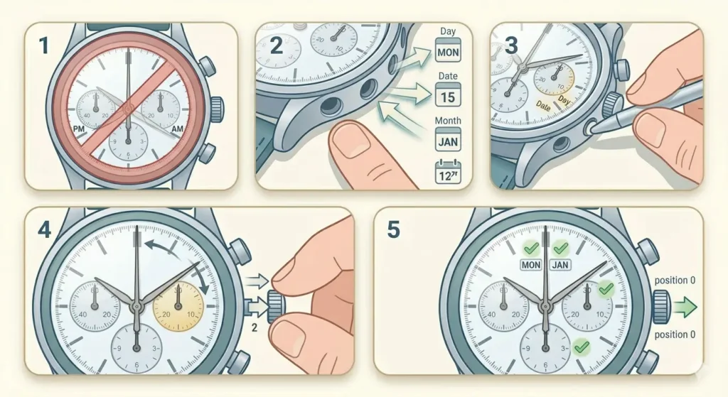 How to Use Your Watch-Setting Perpetual Calendar