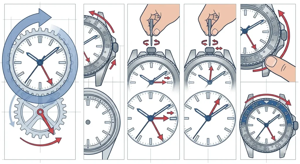 The Ultimate Guide to Watch Complications_ What They Are & How They Work-GMT and Dual Time Complications