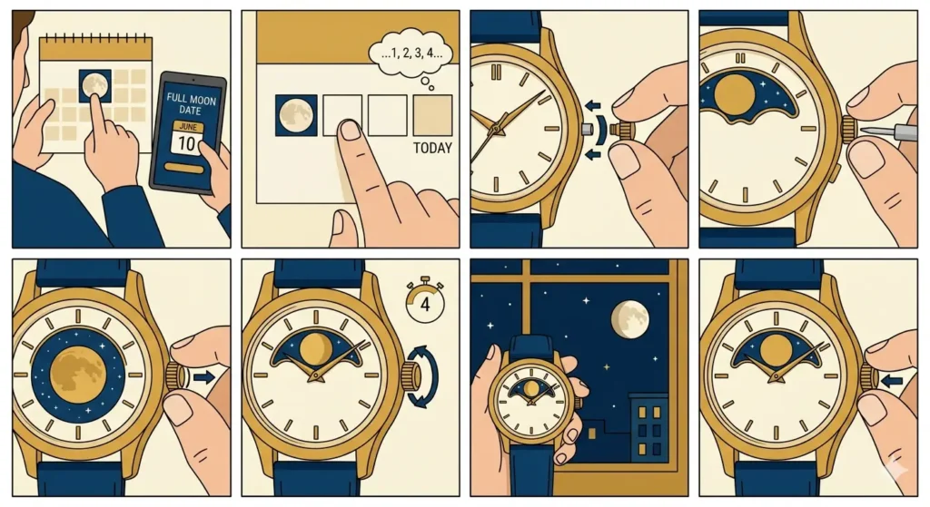 how to set a moon phase watch-Method 2_ Using the Last Full Moon