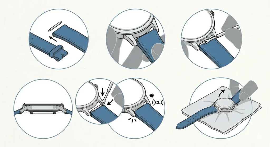 How to Change the Strap on a Swatch Watch-Installing the New Watch Strap