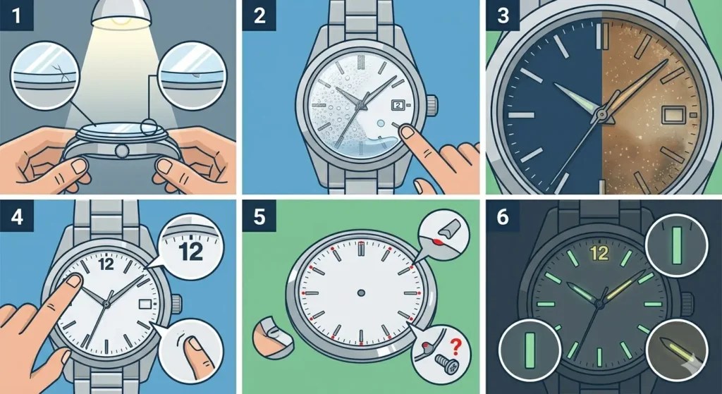 How to Inspect a Watch Before Buying (New or Used)-Inspecting the Crystal and Dial