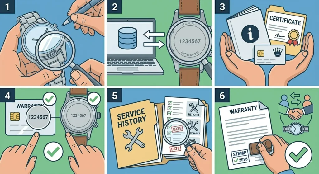 How to Inspect a Watch Before Buying (New or Used)-Verifying Serial Numbers and Documentation