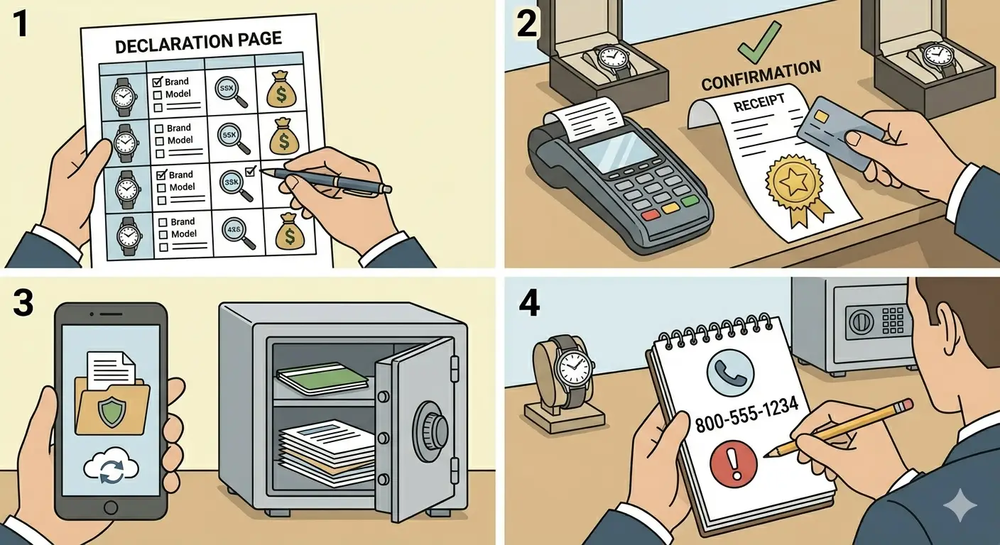 How to Insure Your Watch Collection-Step 6_ Purchase the Policy and Store Proof of Insurance