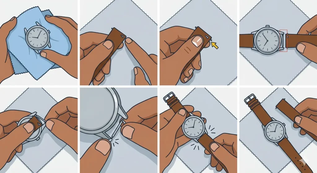 How to Pair a Watch Strap with Your Watch-Method 1_ Installing Quick-Release Straps