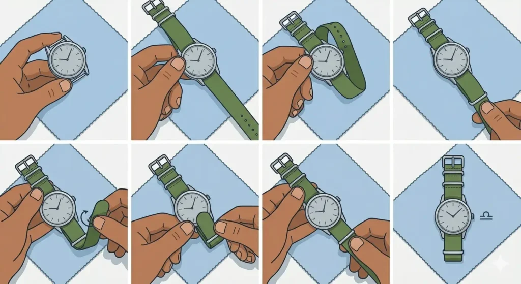 How to Pair a Watch Strap with Your Watch-Method 3_ Installing NATO Straps
